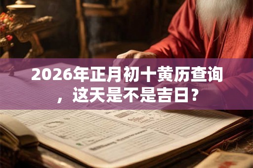 2026年正月初十黄历查询,这天是不是吉日? 2026年正月初十黄历查询,这天是不是吉日?