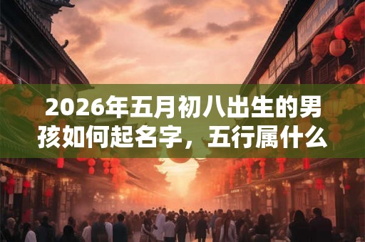 2026年五月初八出生的男孩如何起名字，五行属什么