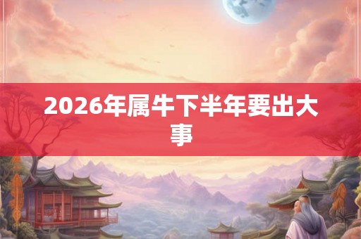 2026年属牛下半年要出大事