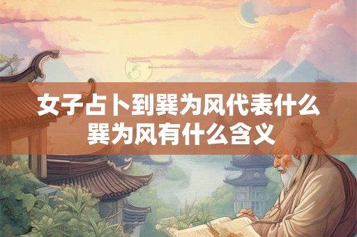 女子占卜到巽为风代表什么 巽为风有什么含义
