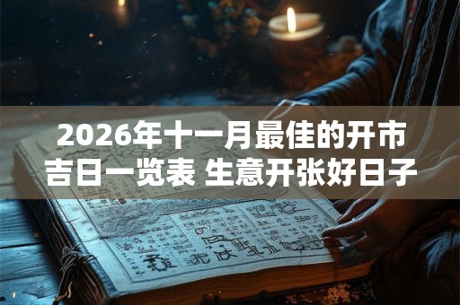 2026年十一月最佳的开市吉日一览表 生意开张好日子 2026年十一月最佳的开市吉日一览表 生意开张好日子