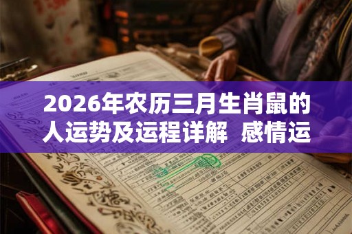2026年农历三月生肖鼠的人运势及运程详解  感情运好不好