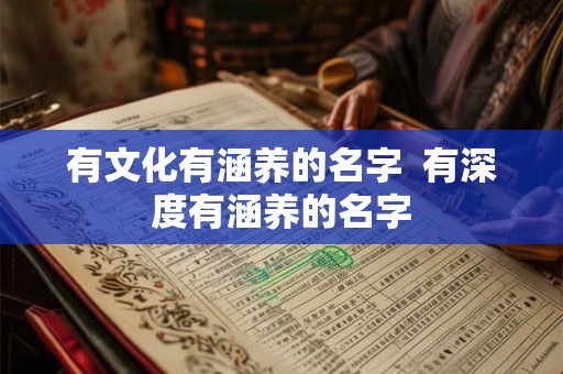 有文化有涵养的名字  有深度有涵养的名字