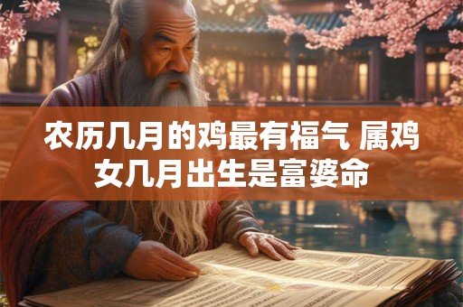 农历几月的鸡最有福气 属鸡女几月出生是富婆命