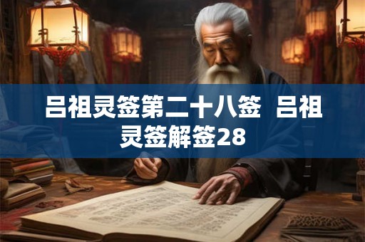 吕祖灵签第二十八签  吕祖灵签解签28