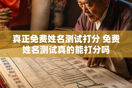 真正免费姓名测试打分 免费姓名测试真的能打分吗