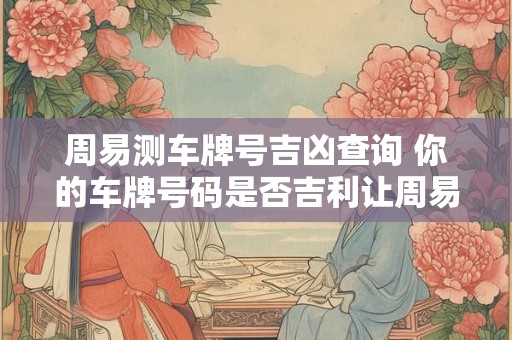 周易测车牌号吉凶查询 你的车牌号码是否吉利让周易告诉你