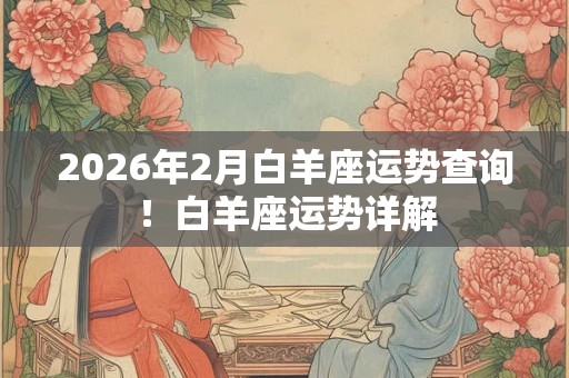 2026年2月白羊座运势查询!白羊座运势详解 2026年2月白羊座运势查询!白羊座运势详解