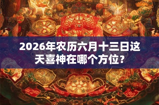 2026年农历六月十三日这天喜神在哪个方位？