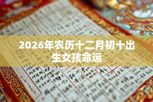 2026年农历十二月初十出生女孩命运