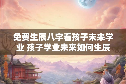 免费生辰八字看孩子未来学业 孩子学业未来如何生辰八字免费测