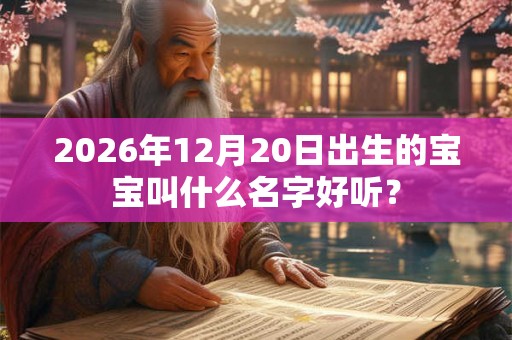 2026年12月20日出生的宝宝叫什么名字好听? 2026年12月20日出生的宝宝叫什么名字好听?