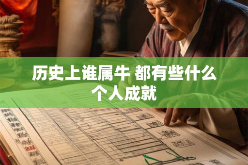 历史上谁属牛 都有些什么个人成就