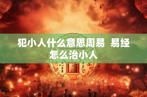 犯小人什么意思周易  易经怎么治小人