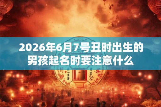 2026年6月7号丑时出生的男孩起名时要注意什么