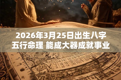 2026年3月25日出生八字五行命理 能成大器成就事业 2026年3月25日出生八字五行命理 能成大器成就事业