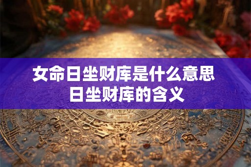 女命日坐财库是什么意思 日坐财库的含义