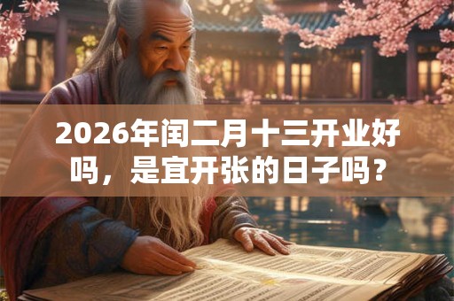 2026年闰二月十三开业好吗，是宜开张的日子吗？