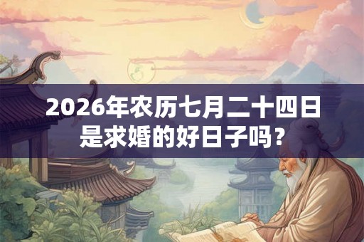 2026年农历七月二十四日是求婚的好日子吗？