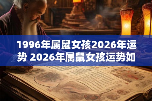 1996年属鼠女孩2026年运势 2026年属鼠女孩运势如何