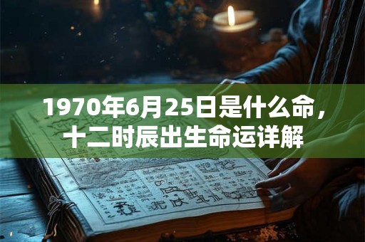 1970年6月25日是什么命，十二时辰出生命运详解