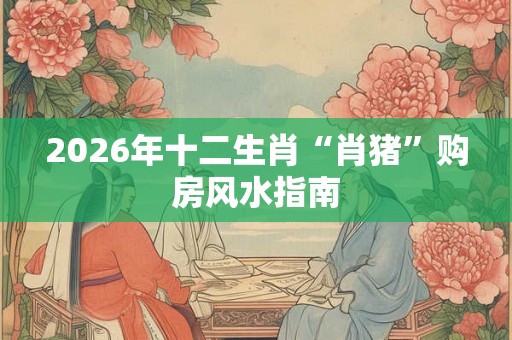 2026年十二生肖“肖猪”购房风水指南