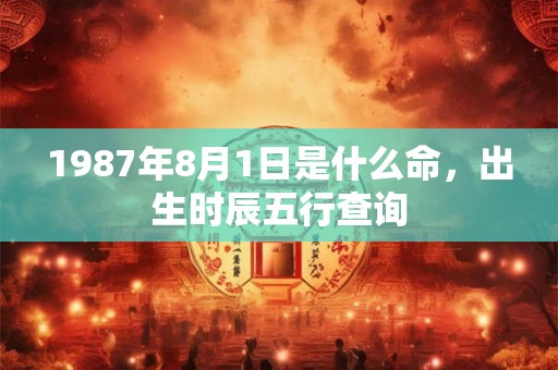 1987年8月1日是什么命，出生时辰五行查询