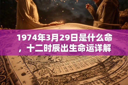 1974年3月29日是什么命,十二时辰出生命运详解 1974年3月29日是什么命,十二时辰出生命运详解