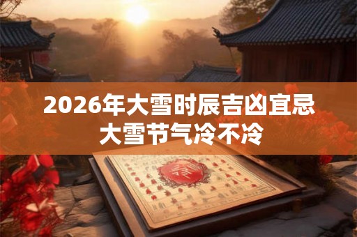 2026年大雪时辰吉凶宜忌 大雪节气冷不冷