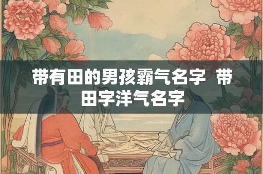 带有田的男孩霸气名字  带田字洋气名字