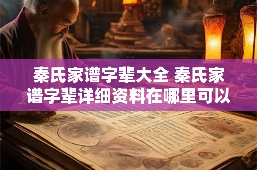 秦氏家谱字辈大全 秦氏家谱字辈详细资料在哪里可以查阅