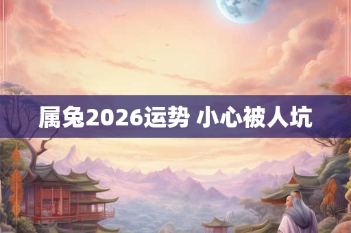 属兔2026运势 小心被人坑