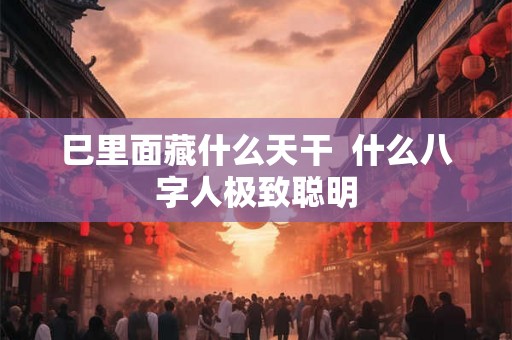 巳里面藏什么天干  什么八字人极致聪明