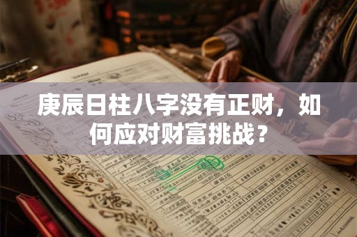 庚辰日柱八字没有正财，如何应对财富挑战？