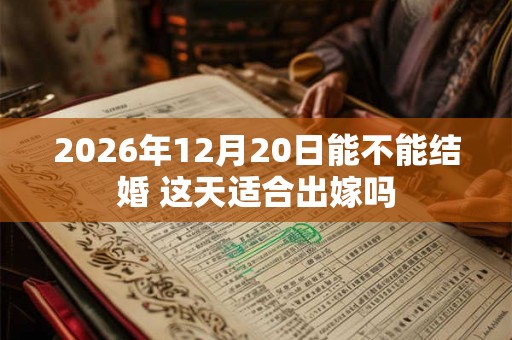2026年12月20日能不能结婚 这天适合出嫁吗