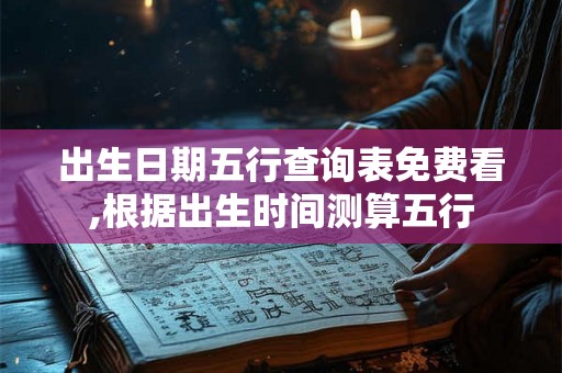 出生日期五行查询表免费看,根据出生时间测算五行