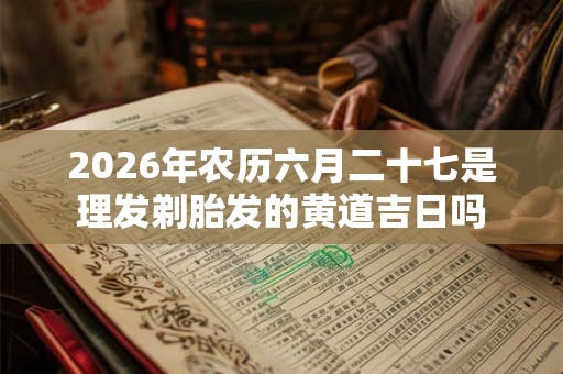 2026年农历六月二十七是理发剃胎发的黄道吉日吗