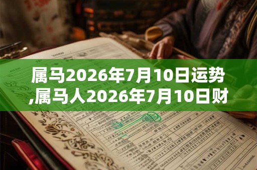 属马2026年7月10日运势,属马人2026年7月10日财运,生肖马2026年7月10日运势