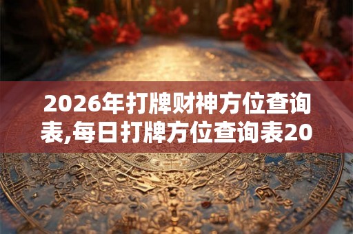 2026年打牌财神方位查询表,每日打牌方位查询表2026