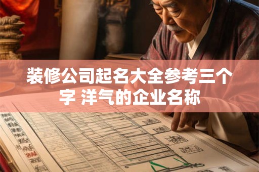 装修公司起名大全参考三个字 洋气的企业名称