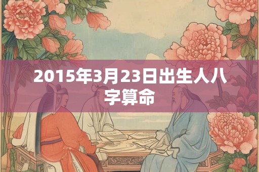2015年3月23日出生人八字算命 2015年3月23日出生人八字算命