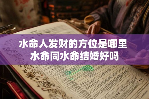 水命人发财的方位是哪里 水命同水命结婚好吗