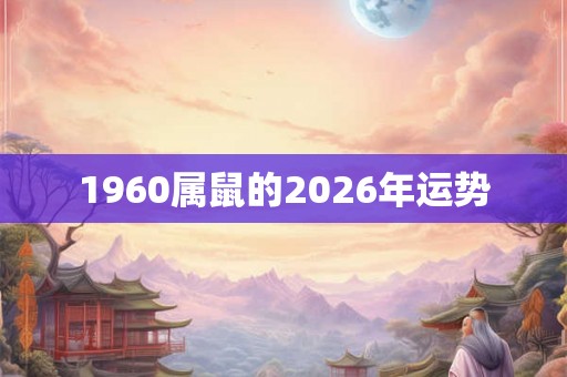 1960属鼠的2026年运势 1960属鼠的2026年运势