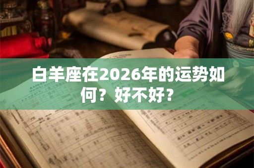 白羊座在2026年的运势如何？好不好？