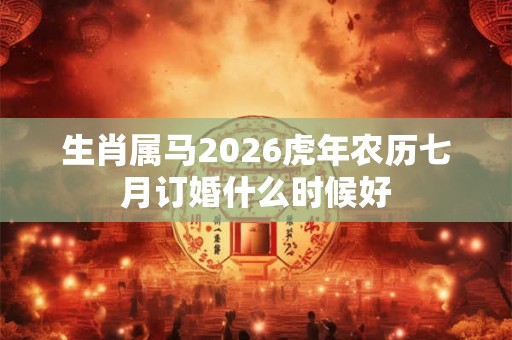 生肖属马2026虎年农历七月订婚什么时候好 生肖属马2026虎年农历七月订婚什么时候好