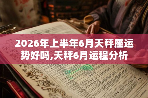2026年上半年6月天秤座运势好吗,天秤6月运程分析