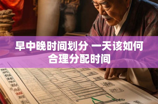 早中晚时间划分 一天该如何合理分配时间
