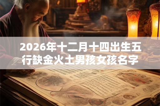 2026年十二月十四出生五行缺金火土男孩女孩名字