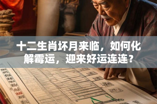 十二生肖坏月来临，如何化解霉运，迎来好运连连？
