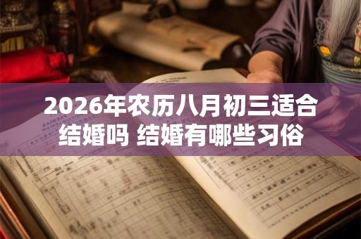 2026年农历八月初三适合结婚吗 结婚有哪些习俗